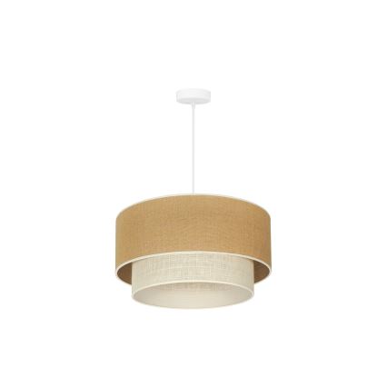 Duolla - Κρεμαστό φωτιστικό οροφής YUTE BOHO 1xE27/15W/230V διάμετρος 45 cm καφέ/κρεμ