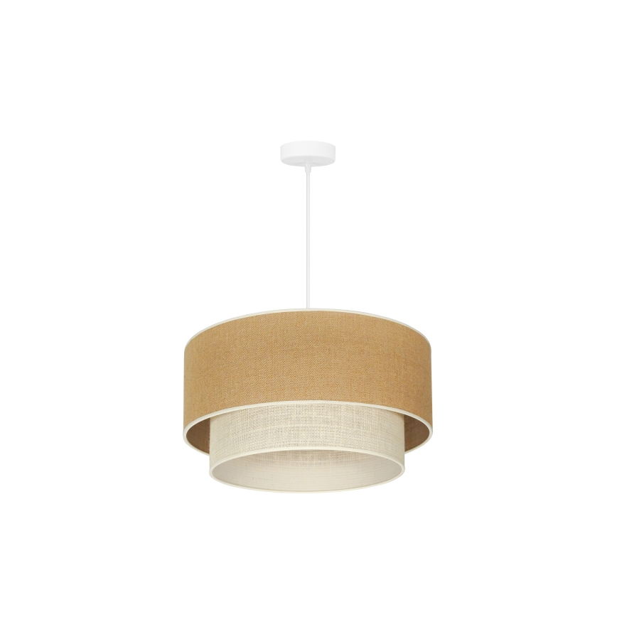 Duolla - Κρεμαστό φωτιστικό οροφής YUTE BOHO 1xE27/15W/230V διάμετρος 45 cm καφέ/κρεμ