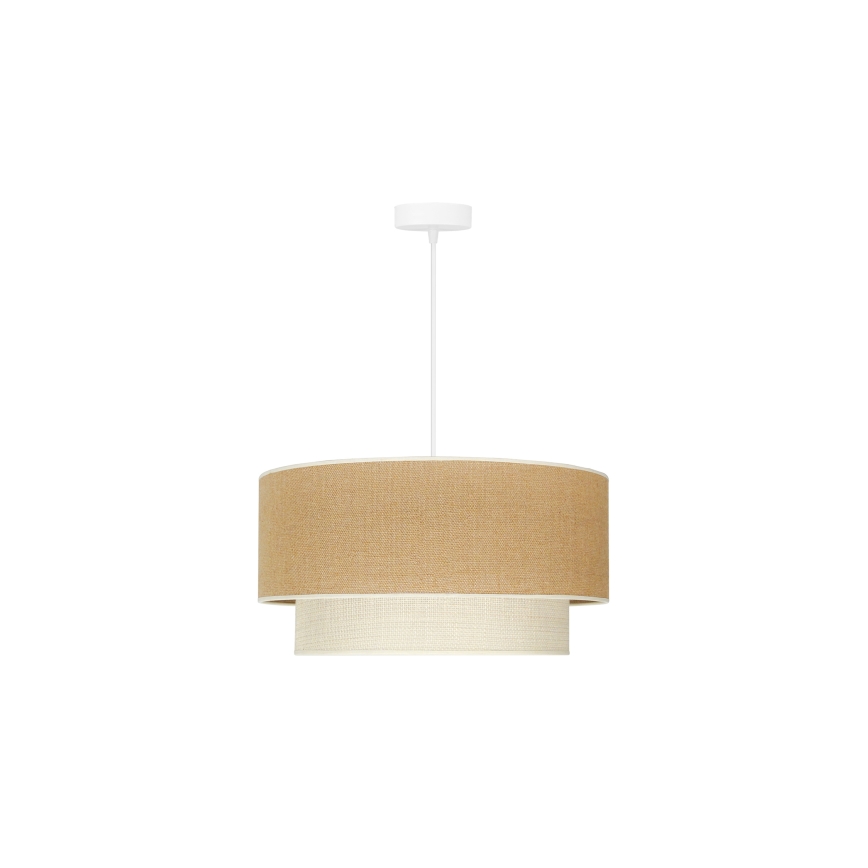 Duolla - Κρεμαστό φωτιστικό οροφής YUTE BOHO 1xE27/15W/230V διάμετρος 45 cm καφέ/κρεμ