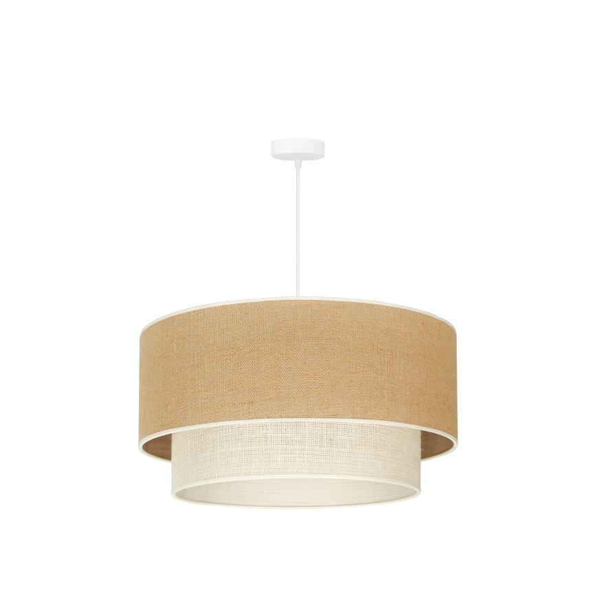 Duolla - Κρεμαστό φωτιστικό οροφής YUTE BOHO 3xE27/15W/230V διάμετρος 60 cm καφέ/κρεμ