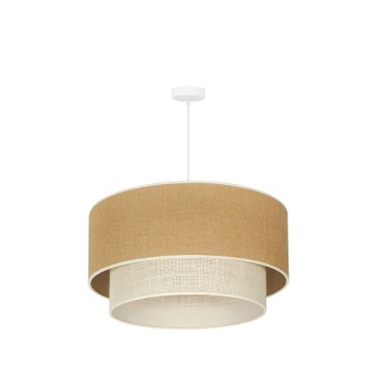Duolla - Κρεμαστό φωτιστικό οροφής YUTE BOHO 3xE27/15W/230V διάμετρος 60 cm καφέ/κρεμ