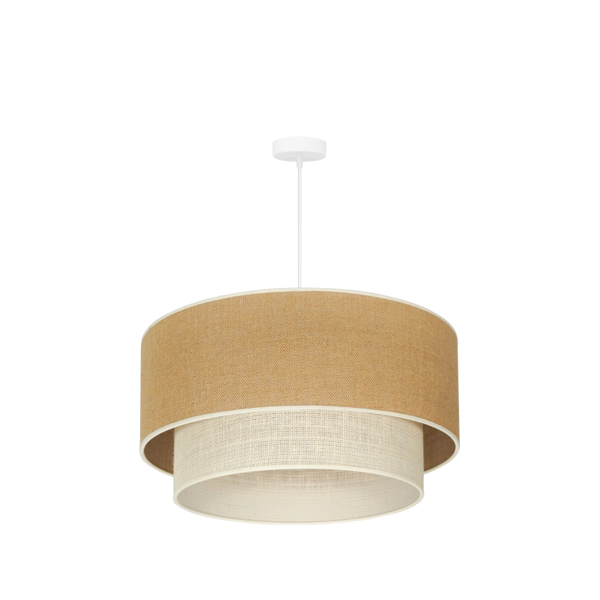 Duolla - Κρεμαστό φωτιστικό οροφής YUTE BOHO 3xE27/15W/230V διάμετρος 60 cm καφέ/κρεμ