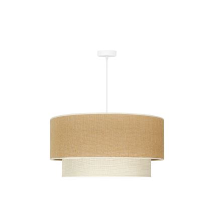 Duolla - Κρεμαστό φωτιστικό οροφής YUTE BOHO 3xE27/15W/230V διάμετρος 60 cm καφέ/κρεμ