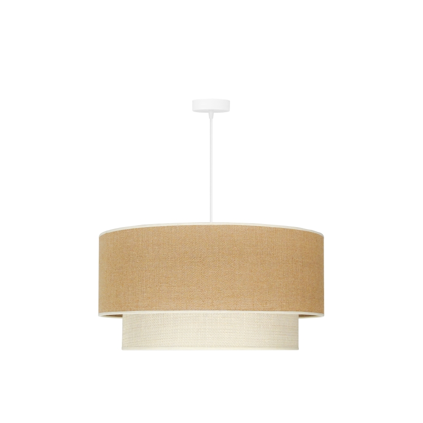 Duolla - Κρεμαστό φωτιστικό οροφής YUTE BOHO 3xE27/15W/230V διάμετρος 60 cm καφέ/κρεμ