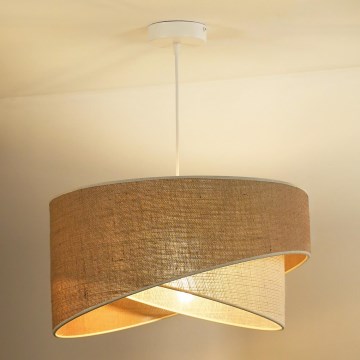 Duolla - Κρεμαστό φωτιστικό οροφής YUTE CELLO 1xE27/15W/230V διάμετρος 45 cm καφέ/γκρι