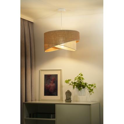 Duolla - Κρεμαστό φωτιστικό οροφής YUTE CELLO 1xE27/15W/230V διάμετρος 45 cm καφέ/γκρι