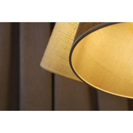 Duolla - Κρεμαστό φωτιστικό οροφής YUTE ROSSA 3xE27/15W/230V γκρι/καφέ