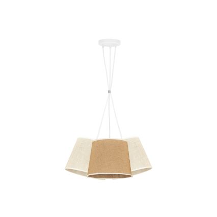 Duolla - Κρεμαστό φωτιστικό οροφής YUTE ROSSA 3xE27/15W/230V γκρι/καφέ