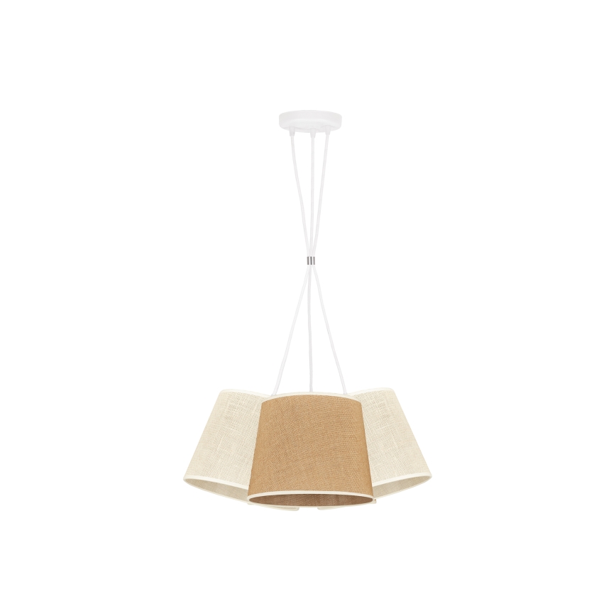 Duolla - Κρεμαστό φωτιστικό οροφής YUTE ROSSA 3xE27/15W/230V γκρι/καφέ