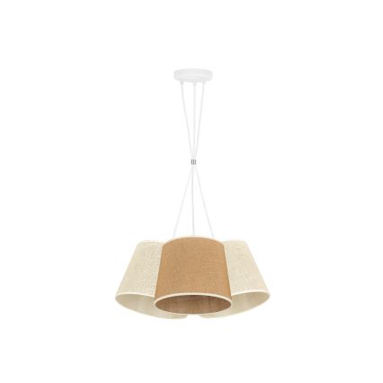 Duolla - Κρεμαστό φωτιστικό οροφής YUTE ROSSA 3xE27/15W/230V γκρι/καφέ