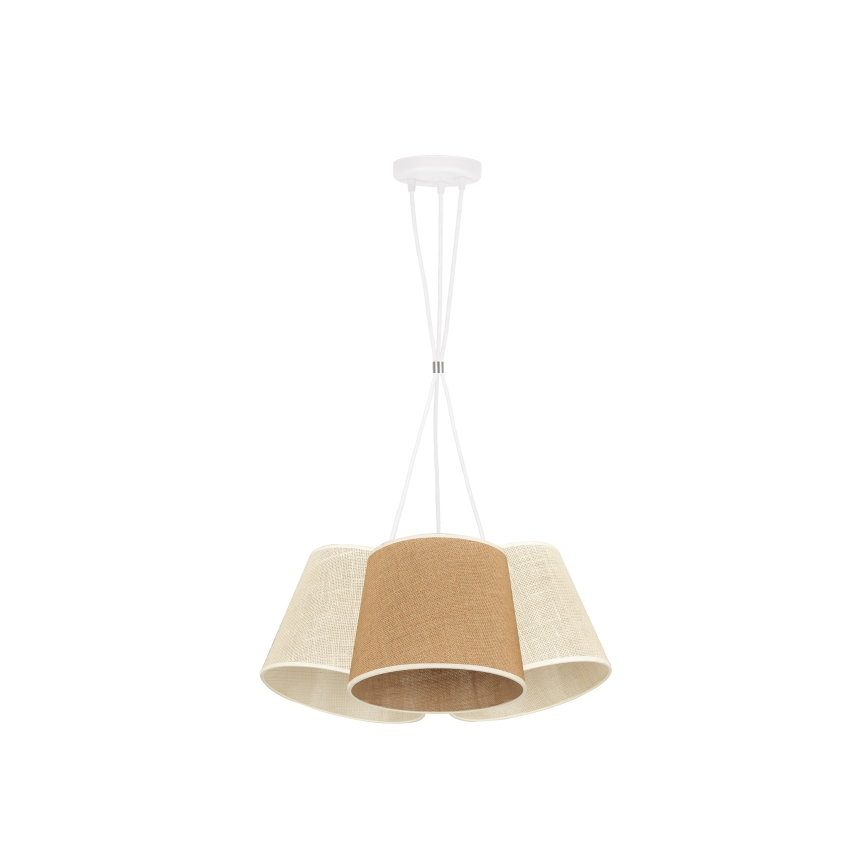 Duolla - Κρεμαστό φωτιστικό οροφής YUTE ROSSA 3xE27/15W/230V γκρι/καφέ