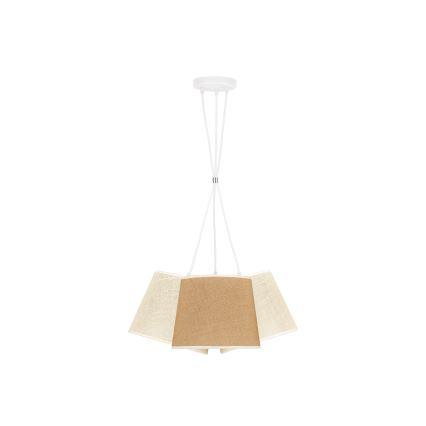 Duolla - Κρεμαστό φωτιστικό οροφής YUTE ROSSA 3xE27/15W/230V γκρι/καφέ