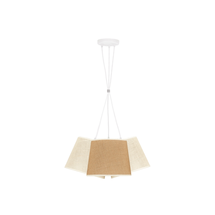 Duolla - Κρεμαστό φωτιστικό οροφής YUTE ROSSA 3xE27/15W/230V γκρι/καφέ