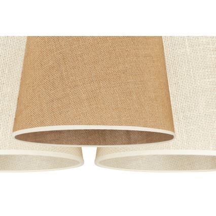Duolla - Κρεμαστό φωτιστικό οροφής YUTE ROSSA 3xE27/15W/230V γκρι/καφέ