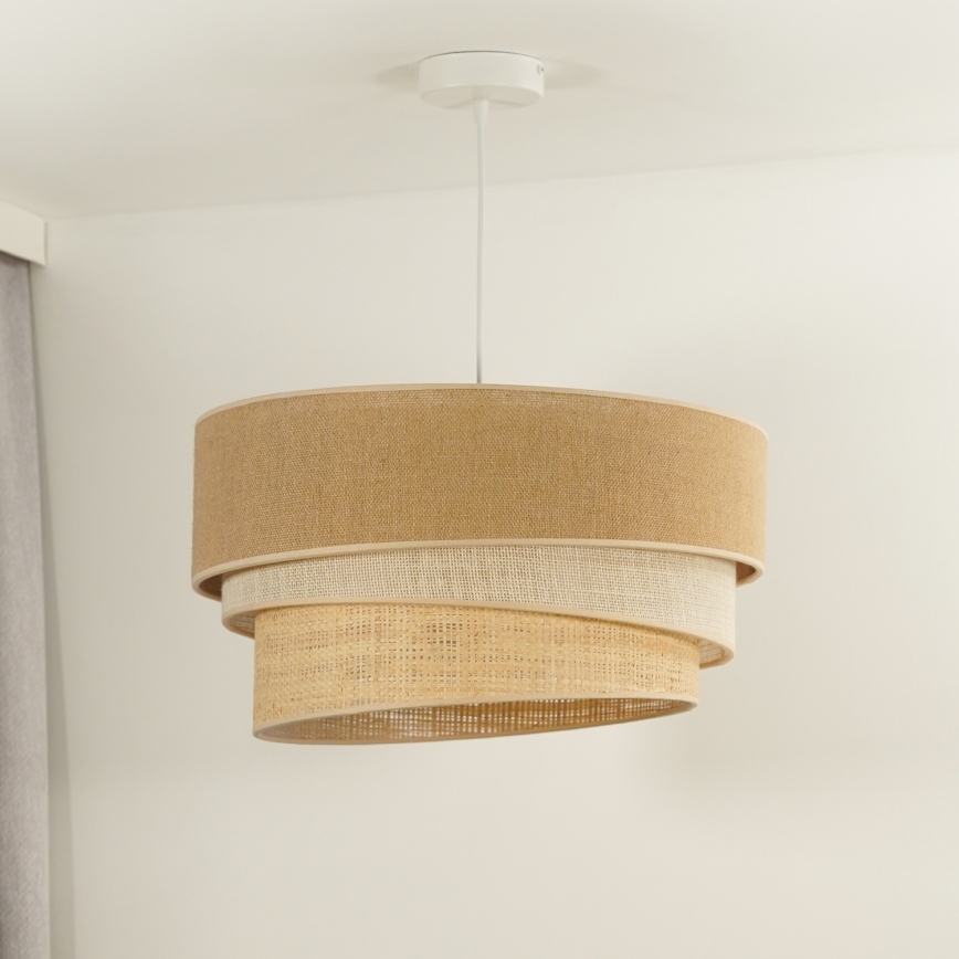 Duolla - Κρεμαστό φωτιστικό οροφής YUTE TRIO 1xE27/15W/230V διάμετρος 45 cm καφέ/γκρι/μπεζ