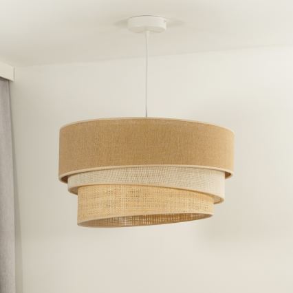 Duolla - Κρεμαστό φωτιστικό οροφής YUTE TRIO 3xE27/15W/230V διάμετρος 60 cm καφέ/γκρι/μπεζ