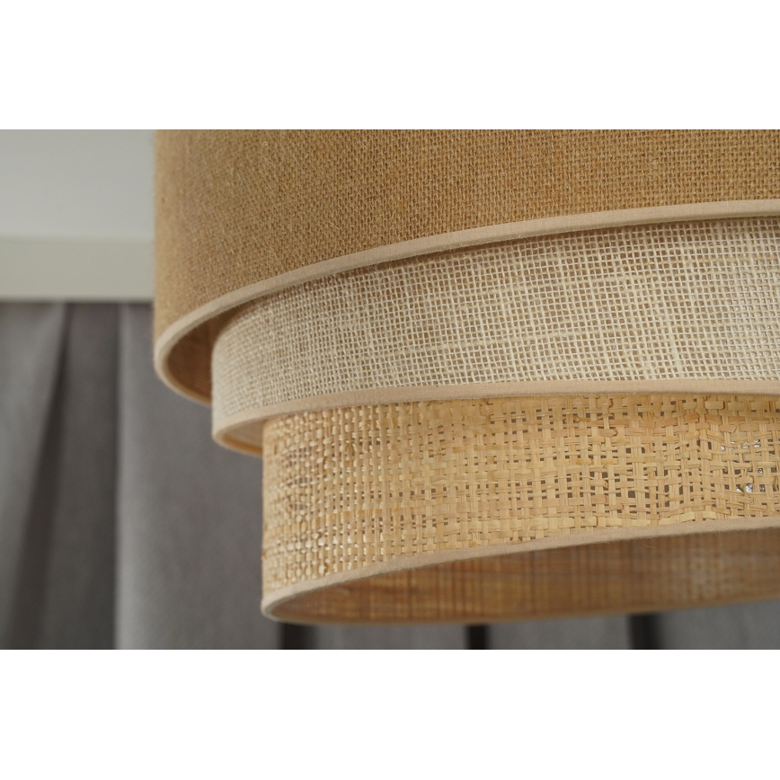 Duolla - Κρεμαστό φωτιστικό οροφής YUTE TRIO 3xE27/15W/230V διάμετρος 60 cm καφέ/γκρι/μπεζ