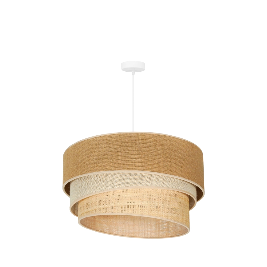 Duolla - Κρεμαστό φωτιστικό οροφής YUTE TRIO 3xE27/15W/230V διάμετρος 60 cm καφέ/γκρι/μπεζ