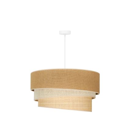 Duolla - Κρεμαστό φωτιστικό οροφής YUTE TRIO 3xE27/15W/230V διάμετρος 60 cm καφέ/γκρι/μπεζ