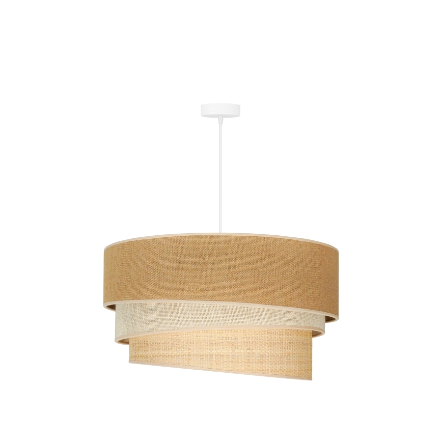 Duolla - Κρεμαστό φωτιστικό οροφής YUTE TRIO 3xE27/15W/230V διάμετρος 60 cm καφέ/γκρι/μπεζ