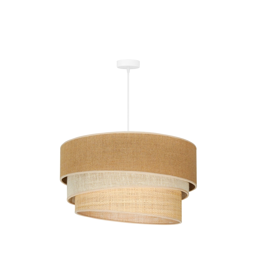 Duolla - Κρεμαστό φωτιστικό οροφής YUTE TRIO 3xE27/15W/230V διάμετρος 60 cm καφέ/γκρι/μπεζ