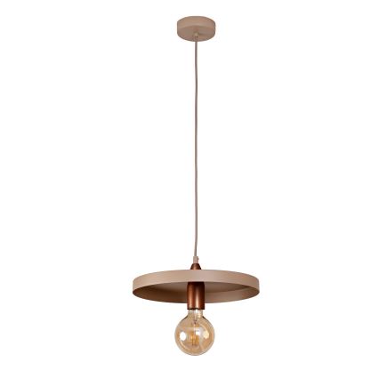 Duolla - Κρεμαστό φωτιστικό σε καλώδιο IRONLINE 1xE27/15W/230V Ø 30 cm μπεζ/χάλκινο