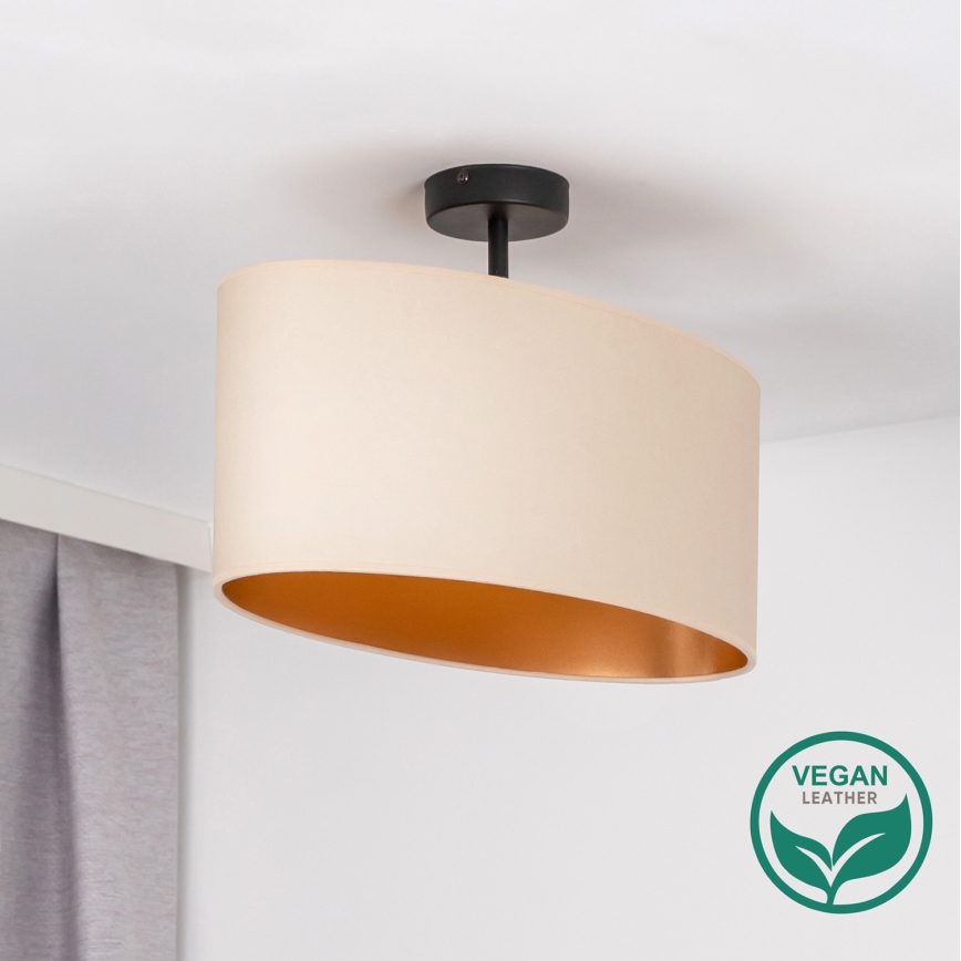 Duolla - Επιτοίχιο φωτιστικό OVAL VEGAN 1xE27/15W/230V κρεμ