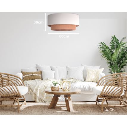 Duolla - Οροφής φωτιστικό BOHO 3xE27/15W/230V διάμ. 60 εκ. μπεζ/καφέ