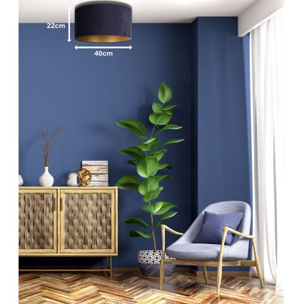 Duolla - Οροφής φωτιστικό ROLLER 1xE27/15W/230V διάμ. 40 εκ. μπλε/χρυσό