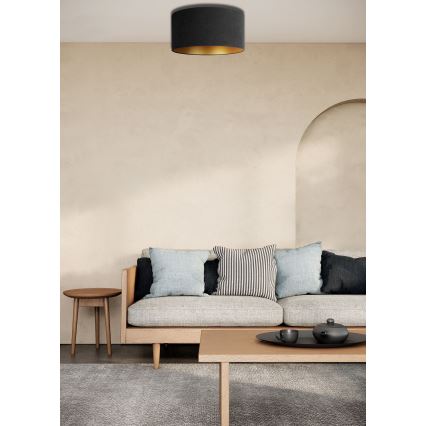 Duolla - Οροφής φωτιστικό ROLLER 1xE27/15W/230V διάμ. 40 εκ. μαύρο/χρυσό