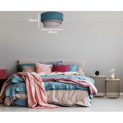 Duolla - Οροφής φωτιστικό TRIO 1xE27/15W/230V διάμ. 45 εκ. τιρκουάζ/γκρι/λευκό