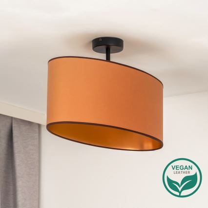 Duolla - Οροφία φωτιστικό OVAL VEGAN 1xE27/15W/230V καφέ