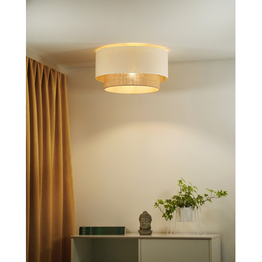 Duolla - Οροφής φωτιστικό BOHO 1xE27/15W/230V διάμ. 45 εκ. μπεζ/καφέ