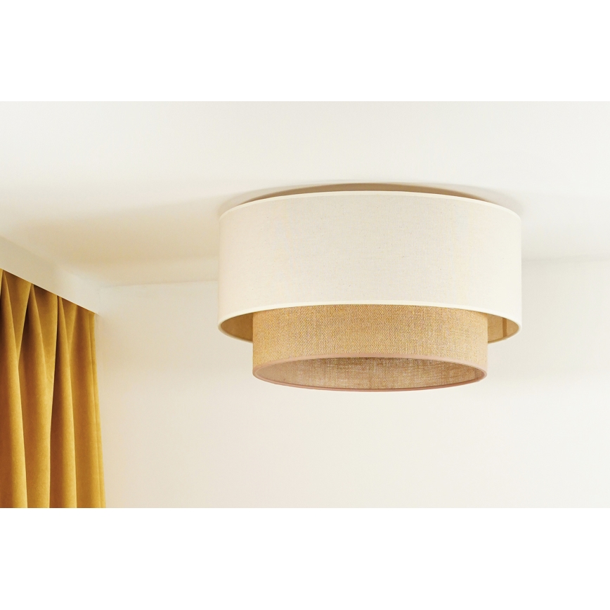 Duolla - Οροφής φωτιστικό BOHO 1xE27/15W/230V διάμ. 45 εκ. μπεζ/καφέ