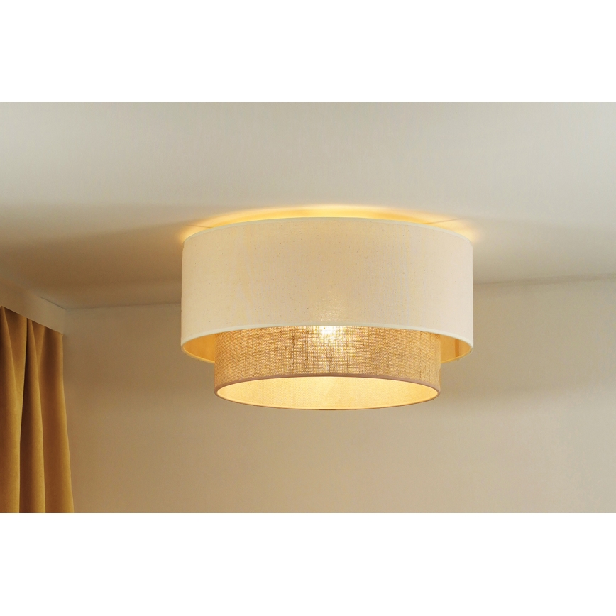 Duolla - Οροφής φωτιστικό BOHO 1xE27/15W/230V διάμ. 45 εκ. μπεζ/καφέ
