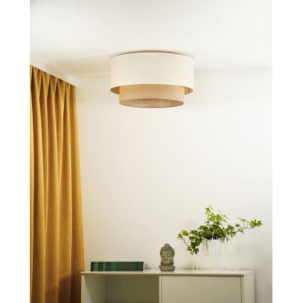 Duolla - Οροφής φωτιστικό BOHO 1xE27/15W/230V διάμ. 45 εκ. μπεζ/καφέ