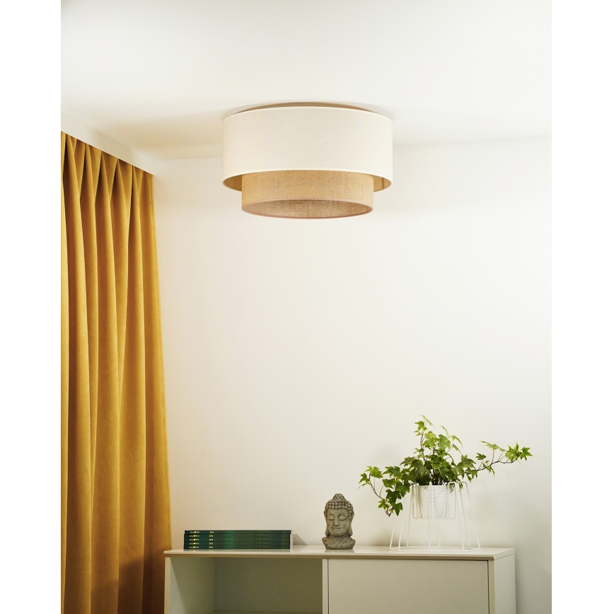 Duolla - Οροφής φωτιστικό BOHO 1xE27/15W/230V διάμ. 45 εκ. μπεζ/καφέ