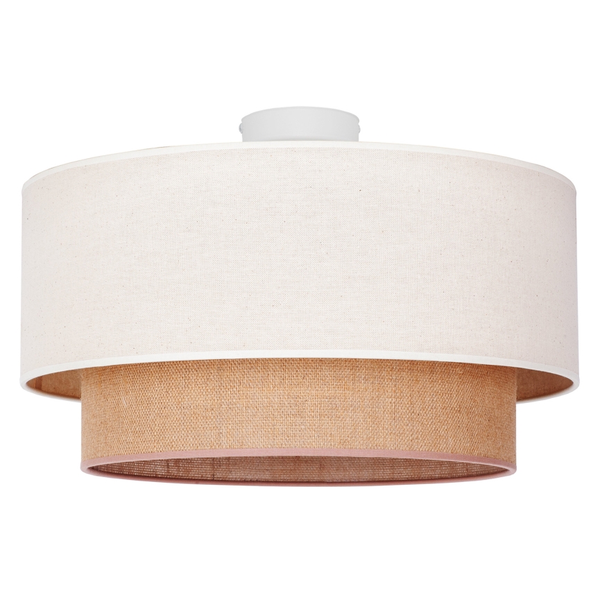 Duolla - Οροφής φωτιστικό BOHO 1xE27/15W/230V διάμ. 45 εκ. μπεζ/καφέ