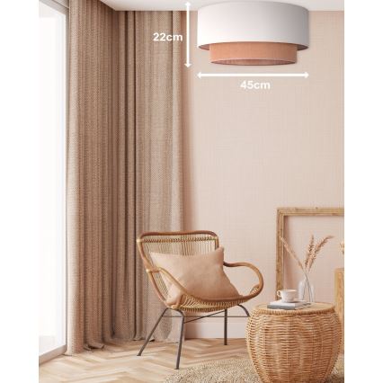 Duolla - Οροφής φωτιστικό BOHO 1xE27/15W/230V διάμ. 45 εκ. μπεζ/καφέ