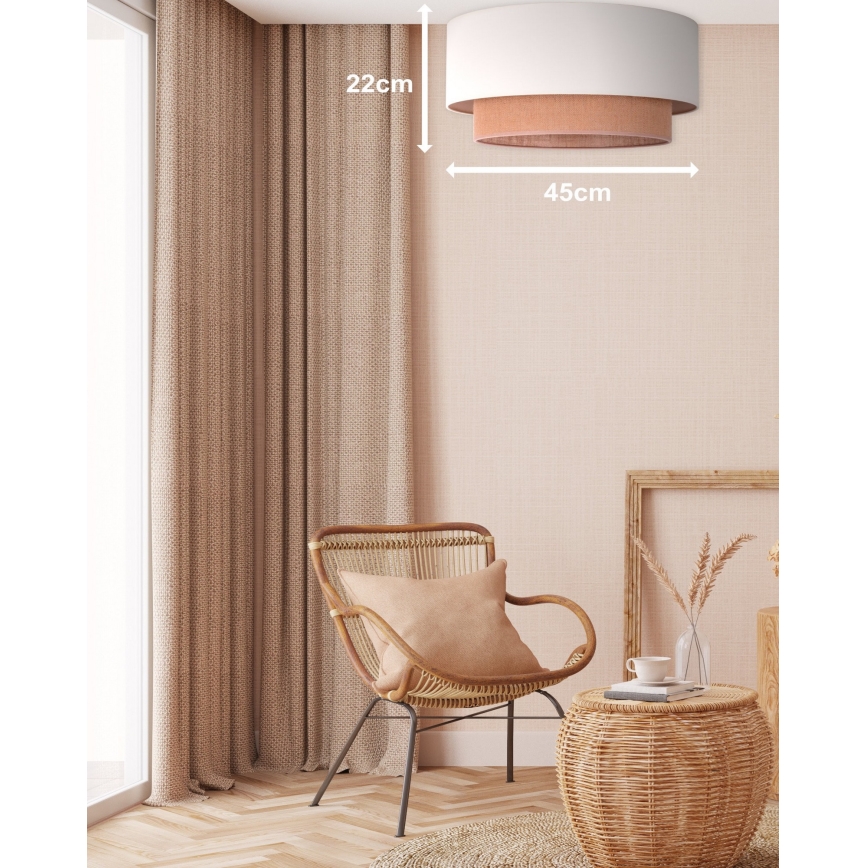 Duolla - Οροφής φωτιστικό BOHO 1xE27/15W/230V διάμ. 45 εκ. μπεζ/καφέ