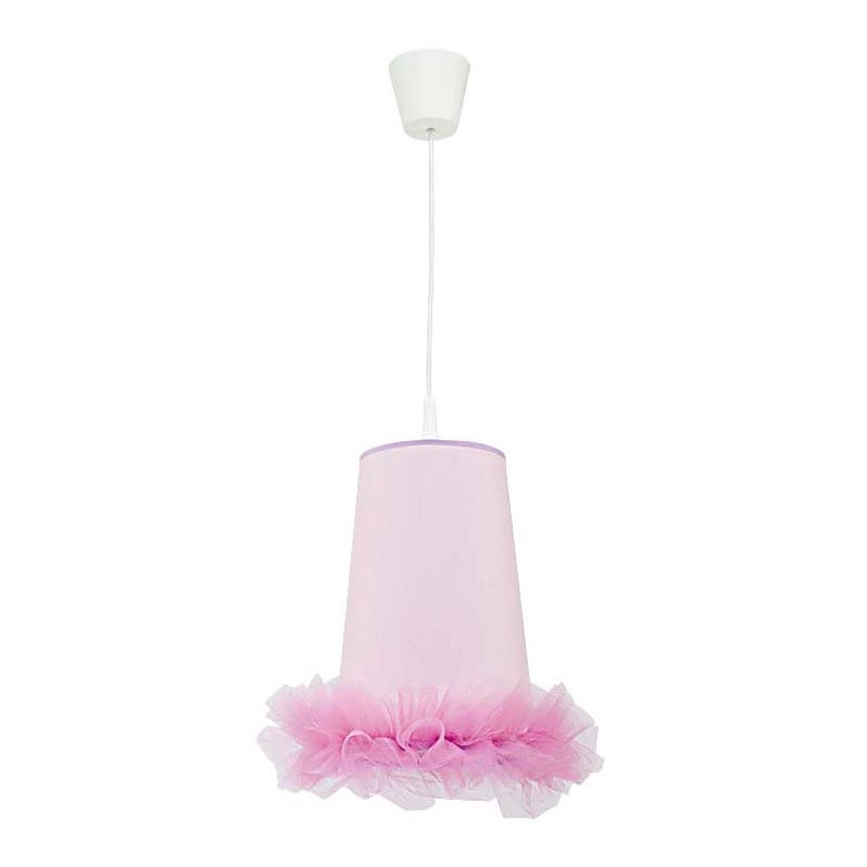 Duolla - Παιδικό κρεμαστό φωτιστικό οροφής BALLET 1xE27/40W/230V διάμετρος 21 cm ροζ