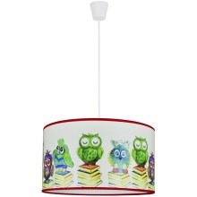 Duolla - Παιδικό κρεμαστό φωτιστικό οροφής OWL 1xE27/15W/230V