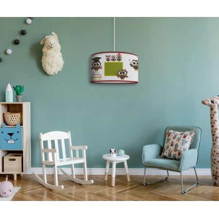 Duolla - Παιδικό κρεμαστό φωτιστικό οροφής OWLS MULTI 1xE27/15W/230V διάμετρος 35 cm