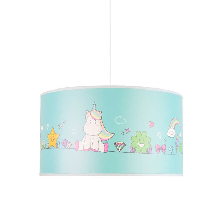 Duolla - Παιδικό κρεμαστό φωτιστικό οροφής UNICORN 1xE27/15W/230V διάμετρος 35 cm