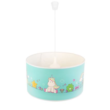 Duolla - Παιδικό κρεμαστό φωτιστικό οροφής UNICORN 1xE27/15W/230V διάμετρος 35 cm