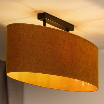 Duolla - Πλαφονιέρα οροφής OVAL 2xE27/15W/230V καφέ