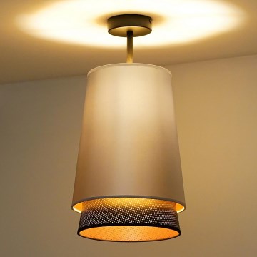 Duolla - Πλαφονιέρα οροφής BELL SHINY 1xE27/15W/230V διάμετρος 25 cm ασημί/μαύρο