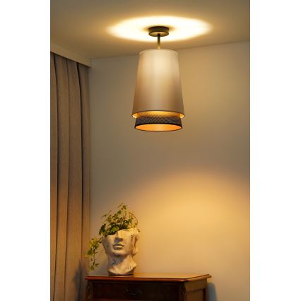 Duolla - Πλαφονιέρα οροφής BELL SHINY 1xE27/15W/230V διάμετρος 25 cm ασημί/μαύρο