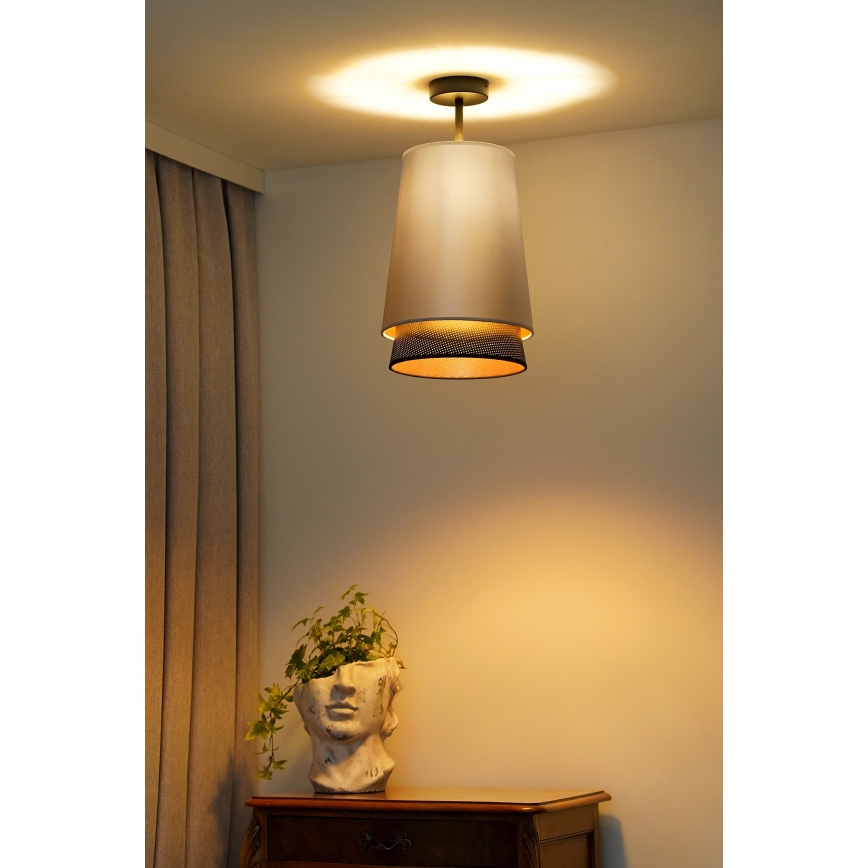 Duolla - Πλαφονιέρα οροφής BELL SHINY 1xE27/15W/230V διάμετρος 25 cm ασημί/μαύρο