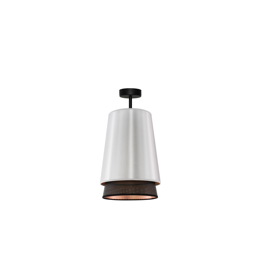 Duolla - Πλαφονιέρα οροφής BELL SHINY 1xE27/15W/230V διάμετρος 25 cm ασημί/μαύρο